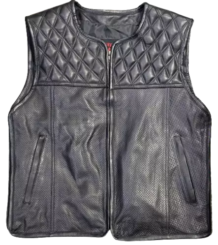 Nahkaliivi timanttitikkaus olkapäät - Nahkaliivit - LI72 - 1