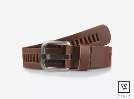 Nahkavyö ruskea 40-mm telaketju - Nahkavyöt - KV222 - 2