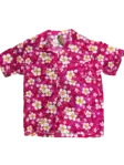 Havaijipaita, Pinkki, valkoiset kukat - Kauluspaidat - KP192 - 1