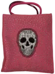 Käsilaukku pinkki pääkallo ja niittejä - Laukut - NL812 - 1