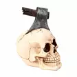 Kirveskallo, 10 x 18 x 15 cm - Kallot, Halloweenrekvisiitta - HOR752 - 7