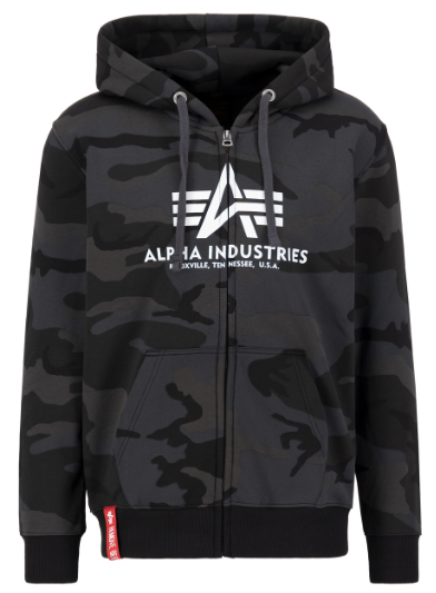 Alpha huppari musta camo vetoketjulla - Hupparit - ALP62 - 1