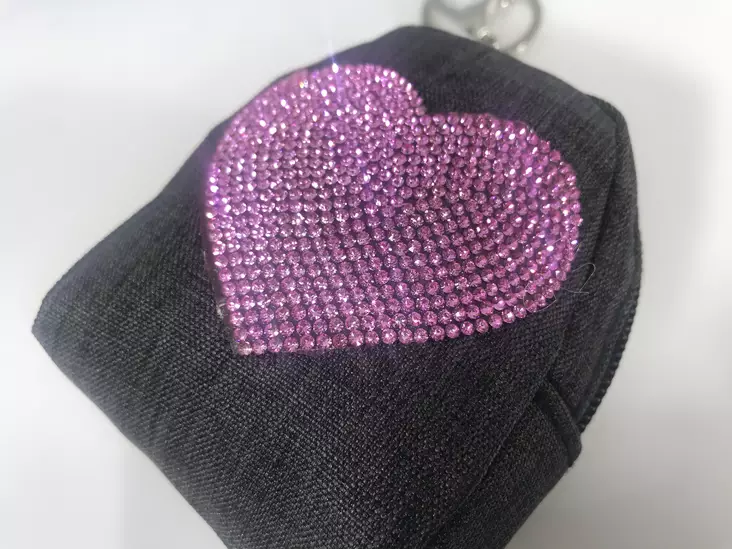 Bling-sydänkukkaro, tummanharmaa - Laukut - NL682 - 1