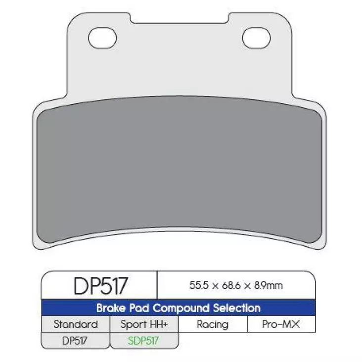 BRAKE PAD DP SINTERED REPLACEMENT STREET TOURING OFF-ROAD/ATV - Jarrupalat - 17212172 - 1