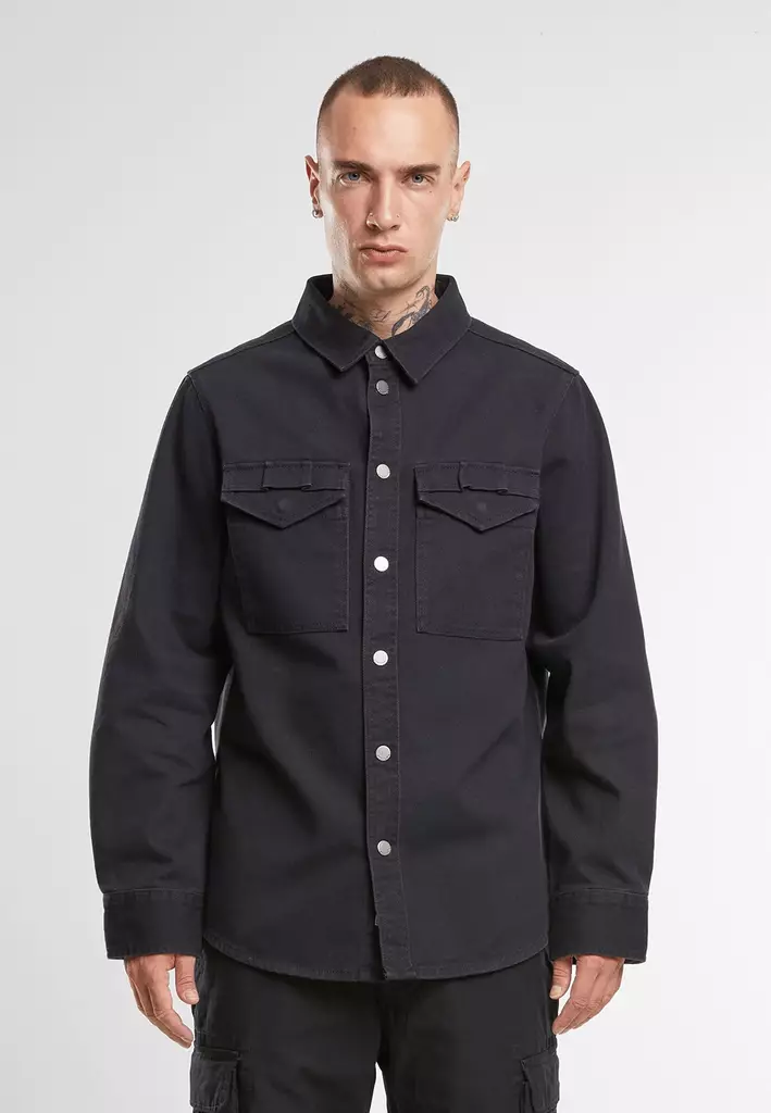 Brandit Heavy Twill paita, musta - Pitkähihaiset paidat - BR192 - 1