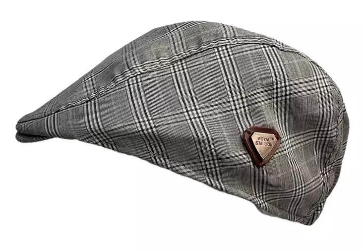 Flatcap harmaa ruutu - Flat Capit - LC772 - 1