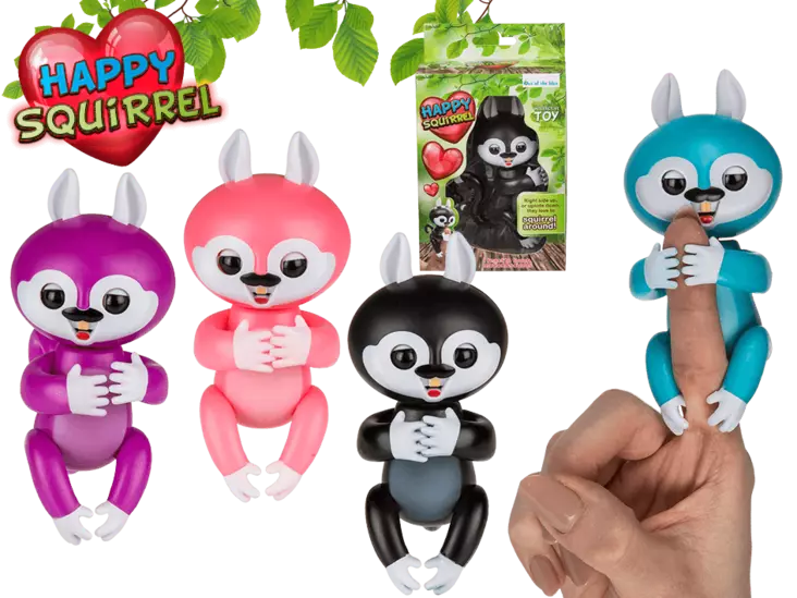 Happy Squirrel, eri värejä 12,5 cm - Lelut - PRT812 - 1