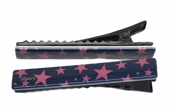 Hiusklipsi Tähti, sin./pinkki. 2 kpl - Hiuskoristeet - PIN272 - 1