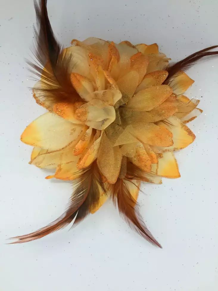 Hiuskukka/rintaneula oranssi - Hiuskoristeet - PIN162 - 1