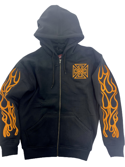 Huppari oranssit liekit musta huppari - Hupparit - CU592 - 1