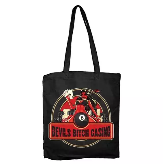 Kangaskassi Devils Bitch, musta - Laukut ja lompakot - NL752 - 1