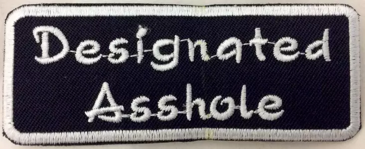 Kangasmerkki, Designated Asshole - Kangasmerkit - K1392 - 1