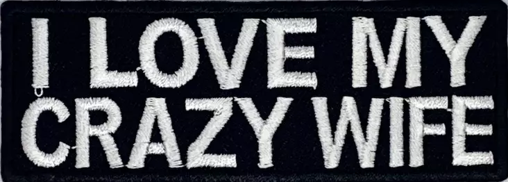 Kangasmerkki I love my crazy wife - Kangasmerkit - K1522 - 1