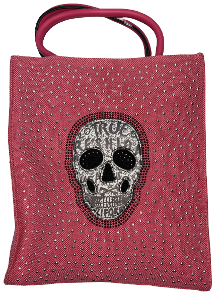 Käsilaukku pinkki pääkallo ja niittejä - Laukut - NL812 - 1