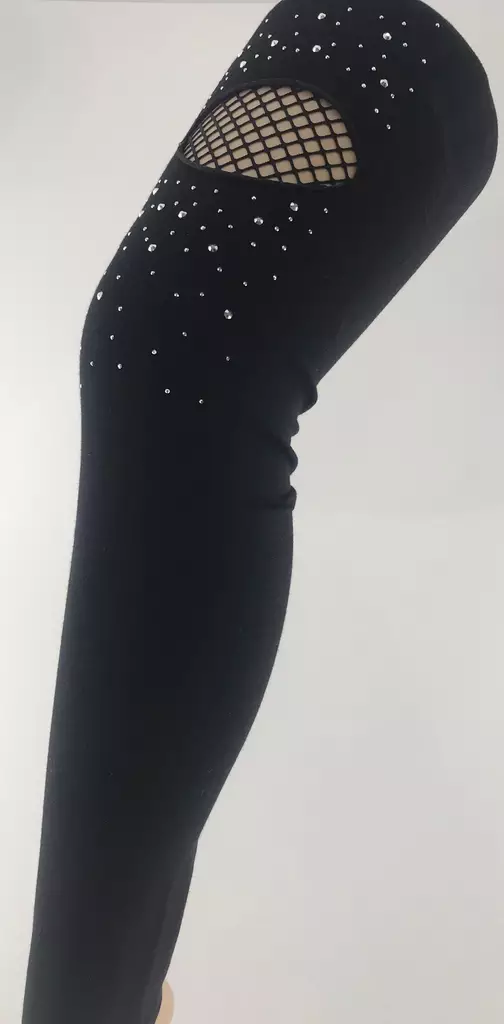 Leggingsit Musta Bling verkkoreikä - Leggingsit - LEG522 - 1