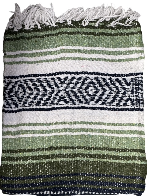 Mexico viltti, D.Olive/L.Olive/White - Kodin tekstiilit - MEX52 - 1