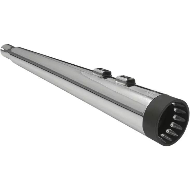 MUFFLER 4" MEGAPHONE CHROME W/TUNED BAFFLE BLACK END CAP - Pakoputket ja niiden osat - 18010772 - 1