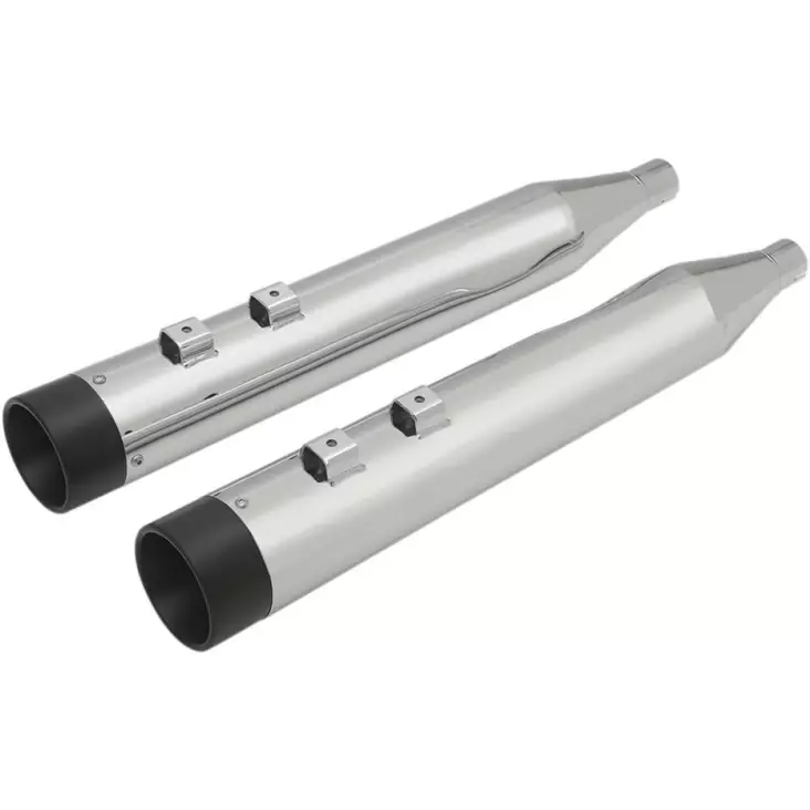 MUFFLERS SLIP-ON 4" CHROME W/BLACK BILLET END CAPS - Pakoputket ja niiden osat - 18011262 - 1