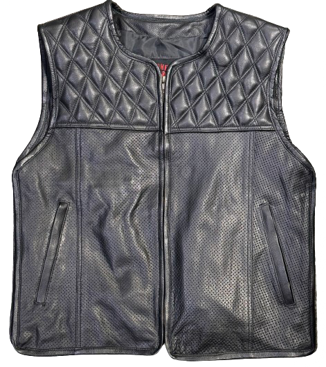 Nahkaliivi timanttitikkaus olkapäät - Nahkaliivit - LI72 - 1