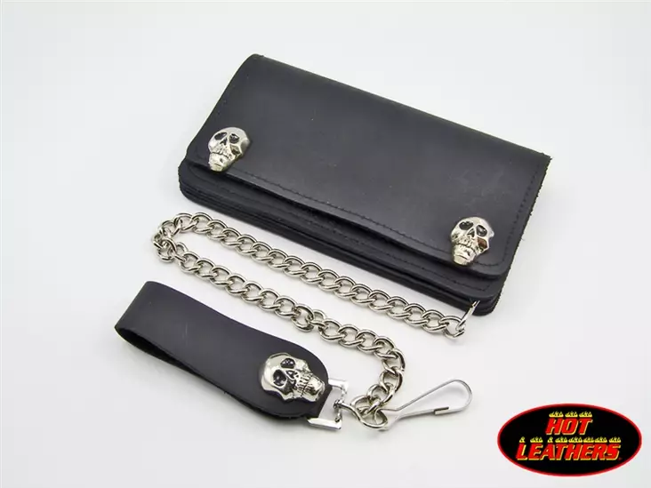 Nahkalompakko, Hot Leathers, Skull - Lompakot ja rahakukkarot - KN302 - 1