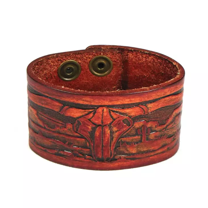 Nahkaranneke Longhorn, antiikkiruskea - Rannekorut - MAS62 - 1