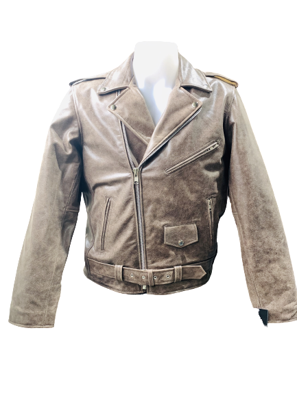 Nahkatakki ruskea kulutettu brando biker - Nahkatakit - T482 - 1