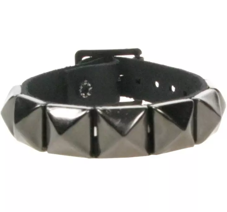 Niittiranneke GUN metal 1-rivi pyramidi - Rannekorut - RY142 - 1