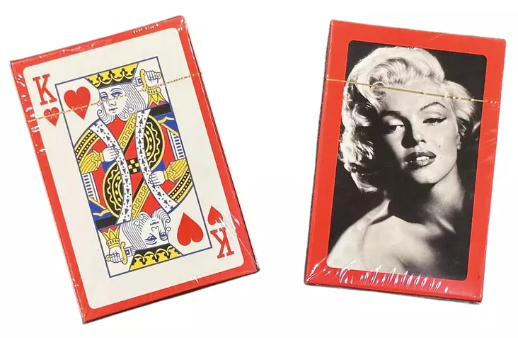 Pelikortit Marilyn, mustavalk. kasvot - Lelut - PRT1392 - 1
