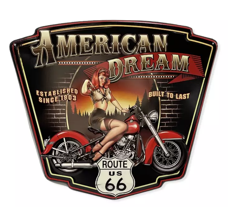 Peltikyltti American Dream, Route US 66 - Taulut, kehykset - PELT132 - 1