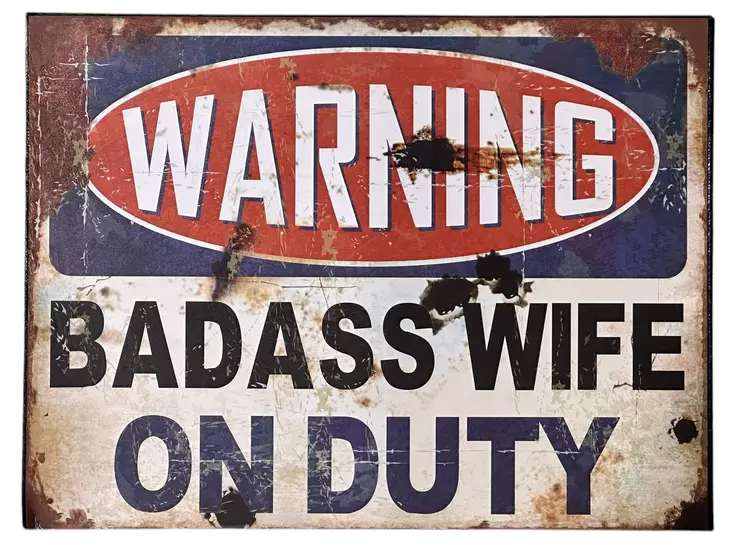 Peltikyltti Bad Ass Wife - Taulut, kehykset - PELT442 - 1