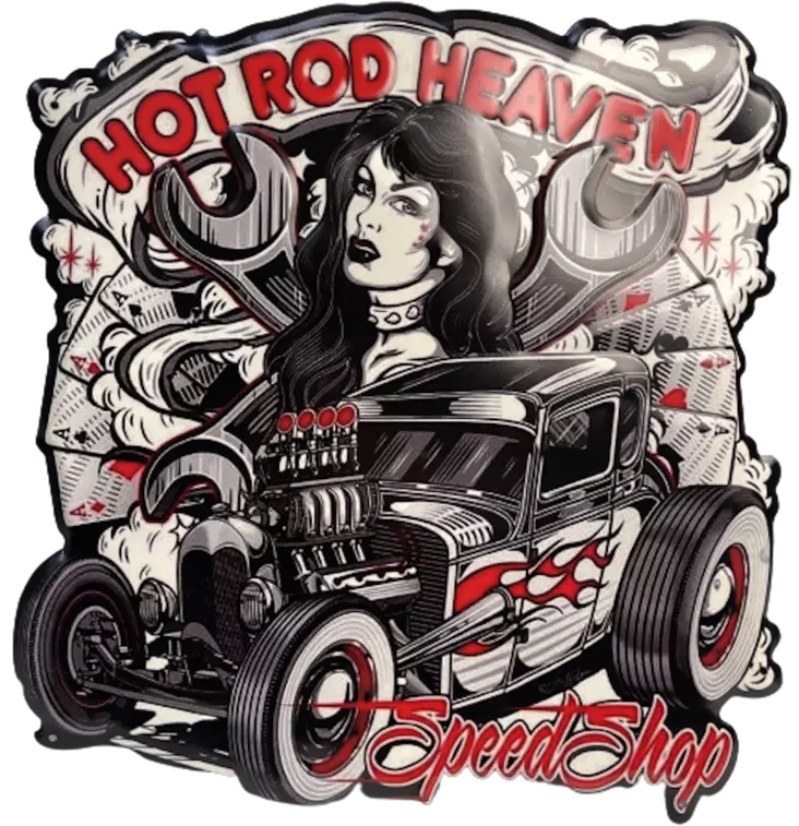 Peltikyltti Heaven Hot Rod Heaven 45x43c - Taulut, kehykset - PELT272 - 1