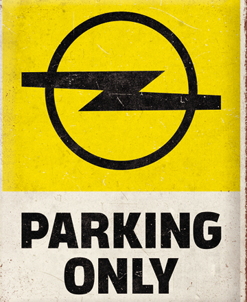 Peltikyltti OPEL parking only - Taulut, kehykset - PELT172 - 1