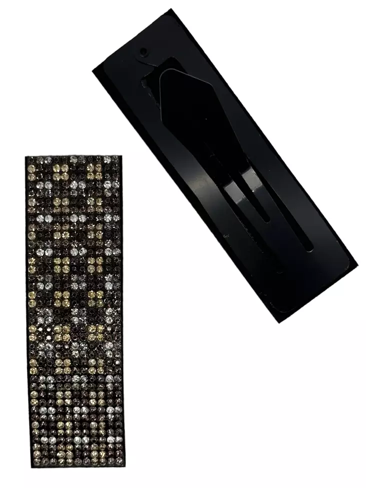 Pinni koristekivillä, ruskea suorakaide - Hiuskoristeet - PIN382 - 1