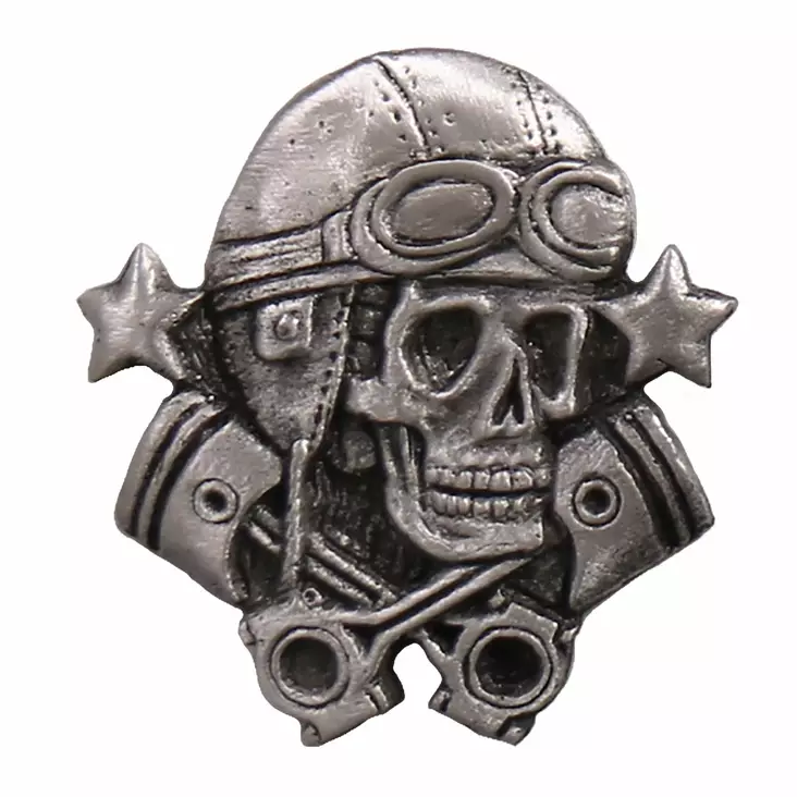 Pinssi, Hot Leather, Aviator Skull - Oheistuotteet - PNS72 - 1