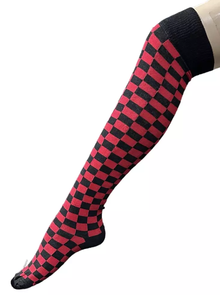 Pitkät sukat 38/41 Punamusta ralliruutu - Sukat - SU302 - 1