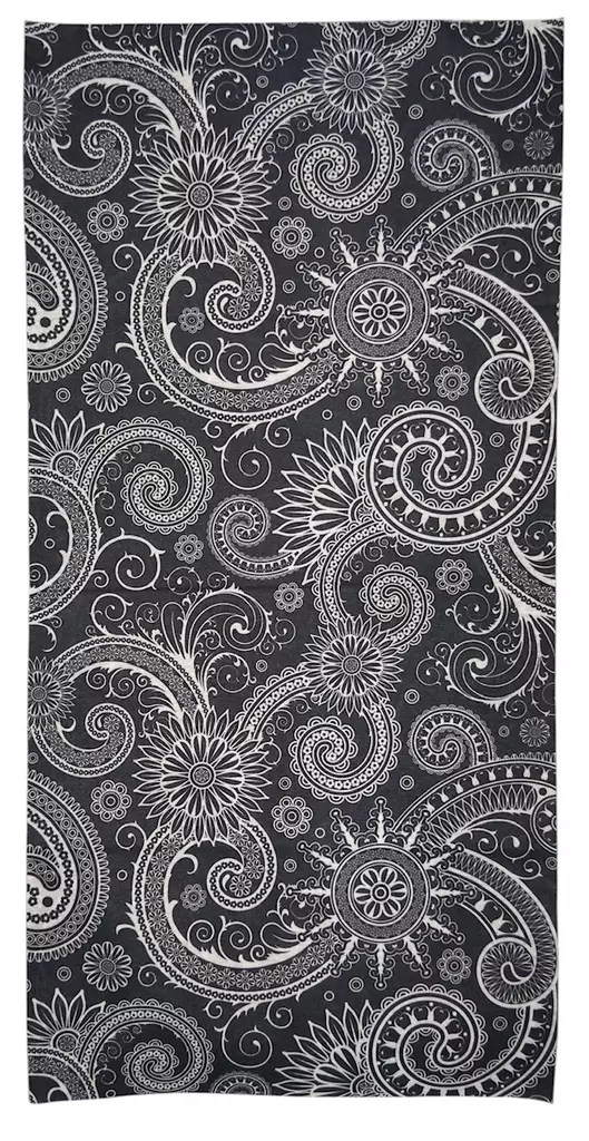 Putkihuivi Mustavalkoinen ornamentti - Putkihuivit - B442 - 1