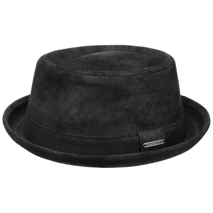 Stetson Pork Pie, mustaa nahkaa - Hatut - STHAT132 - 1