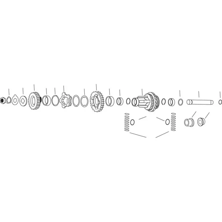 STOCK CLUSTER GEAR 1.23 RATIO - Rattaat ja hihnapyörät - DS199412 - 1
