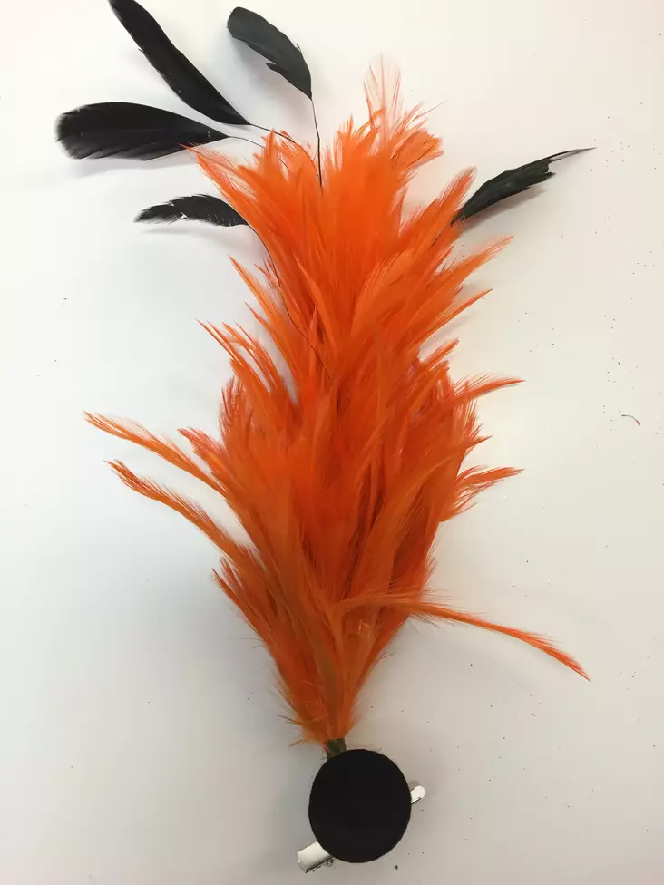 Sulka hiusklipsi/rintaneula, oranssi - Hiuskoristeet - PIN82 - 1