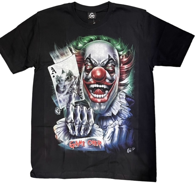 T-paita, Clown & Game Over, musta - T-paidat - TP1362 - 1