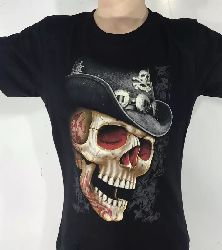 T-paita, Cowboyhattu Skull, Glow - T-paidat - KID472 - 1