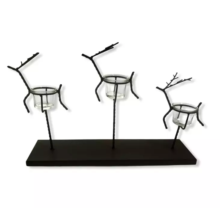 Tuikkukynttelikkö Poro, metallia - Joulu - JOULU32 - 1