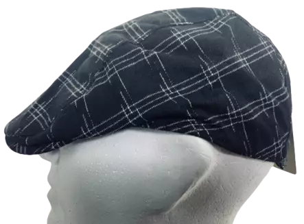 Flatcap musta valkoiset viivat - Flat Capit - LC603 - 2