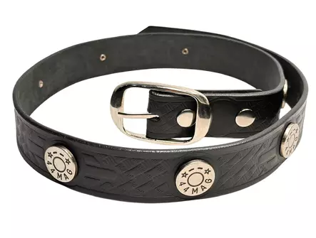 Nahkavyö 44 Mag niiteillä, kokomusta - Nahkavyöt - KV233 - 1