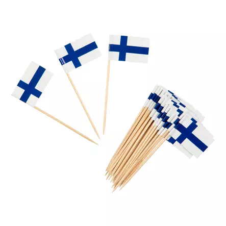 Siniristilippu-cocktailtikut 30 kpl - Synttäri- ja juhlatarvike - SF3 - 1