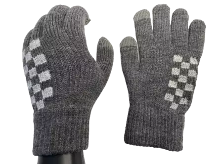 Sormikkaat ralliruutu harmaa - Käsineet - AH93 - 1
