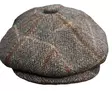 Flatcap 8-panel,tweedruutu harmaanruskea - Flat Capit - LC823 - 5