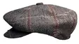 Flatcap 8-panel,tweedruutu harmaanruskea - Flat Capit - LC823 - 2