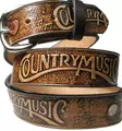 Nahkavyö country Music naturel ruskea - Nahkavyöt - KV203 - 1