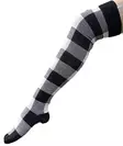 Pitkät sukat 38/41 Valkomusta ruutu - Sukat - SU303 - 1